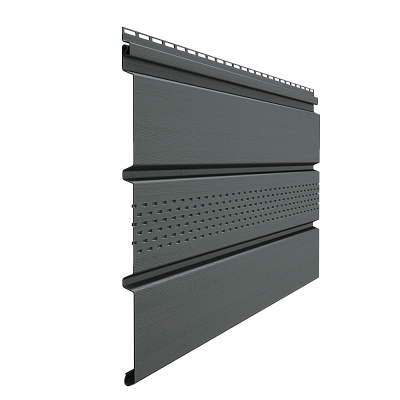 СОФФИТ ДЁКЕ STANDART с центр.перфорацией  (0,305*3,05) Графит фото Центр Металлокровли
