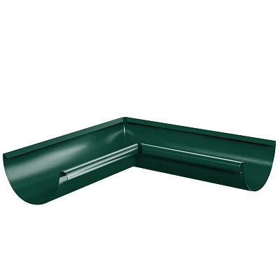 Угол желоба водостока внутренний 90 градусов d125мм RAL 6005 Зеленый металлический фото Центр Металлокровли