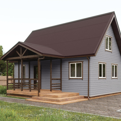 Лист Ондулин СМАРТ цвет коричневый на крыше дома фото2