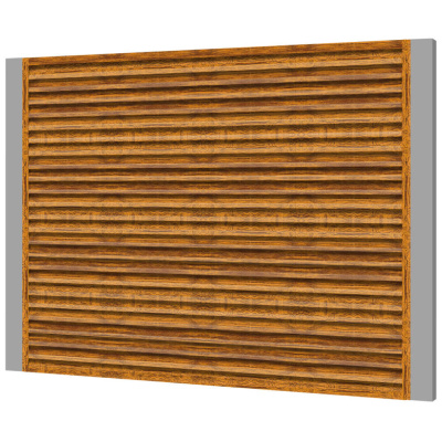 Забор жалюзи ЭКО-Z Орех Миланский 3D Принтек односторонний на металлических столбах